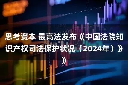 思考资本 最高法发布《中国法院知识产权司法保护状况（2024年）》