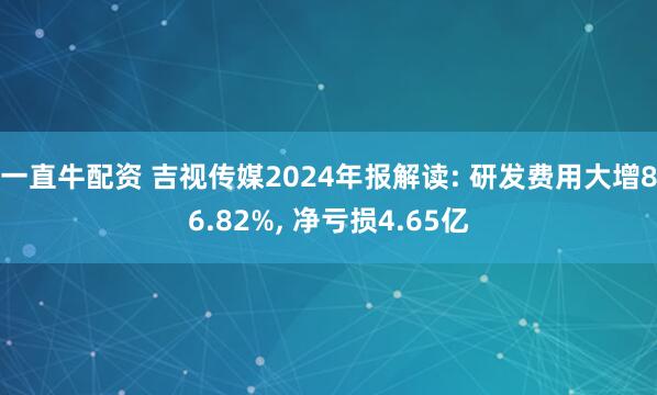 一直牛配资 吉视传媒2024年报解读: 研发费用大增86.82%, 净亏损4.65亿